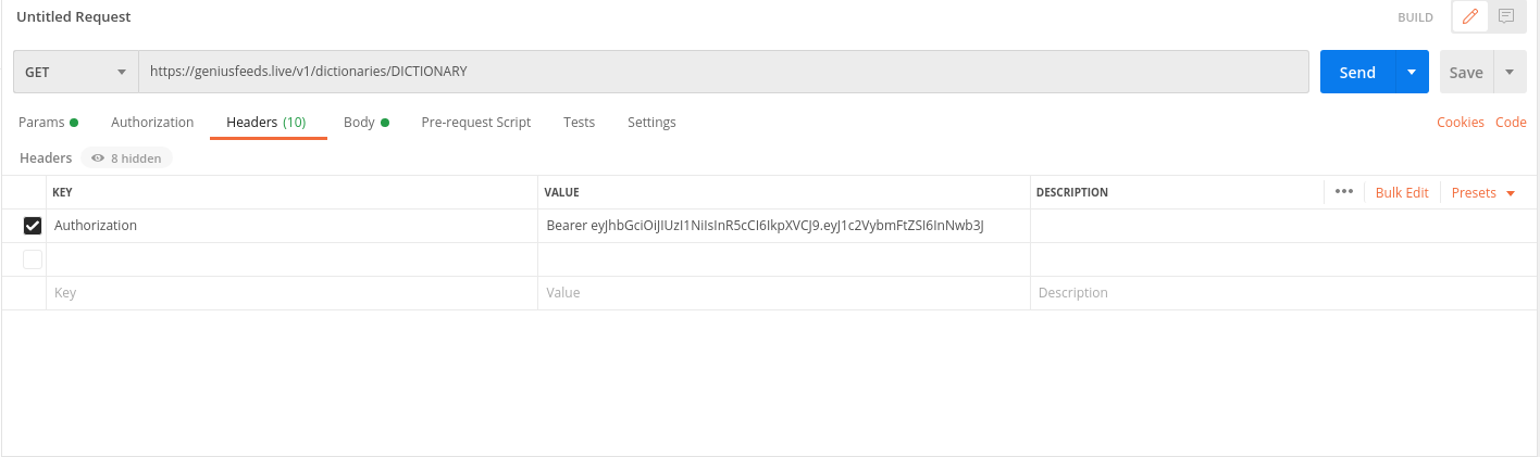 Postman Country Dictionary