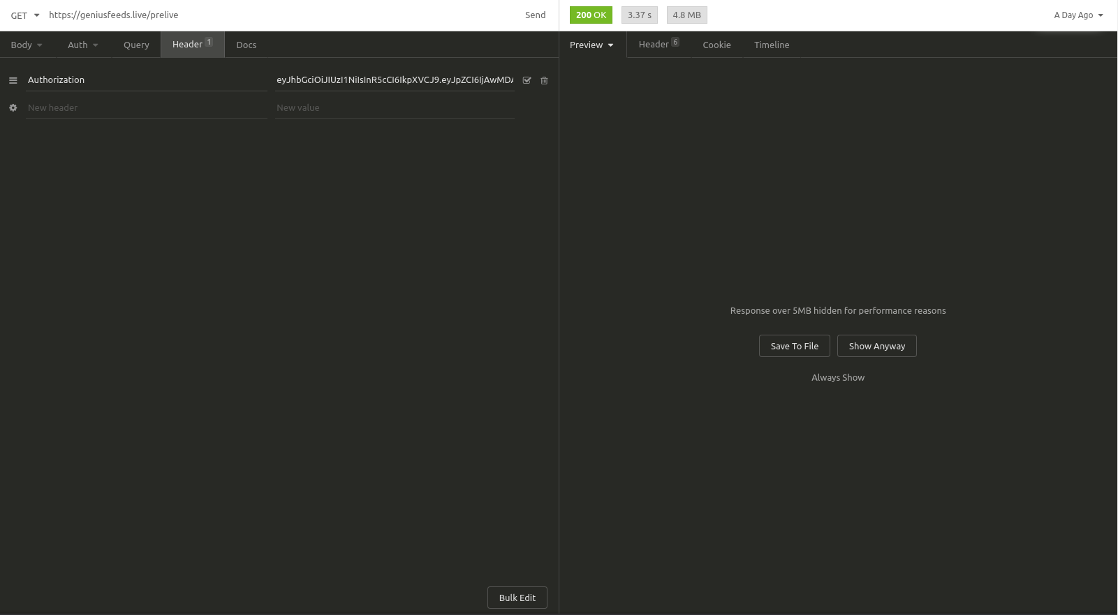 Postman Sport Dictionary Example